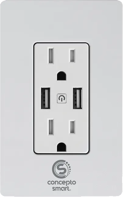 Tomacorriente doble con doble puerto USB